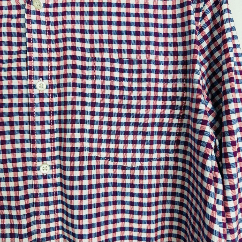 Banana Republic 100% Cotton Grant Fit Stretch Oxford Button Shirt Size Large